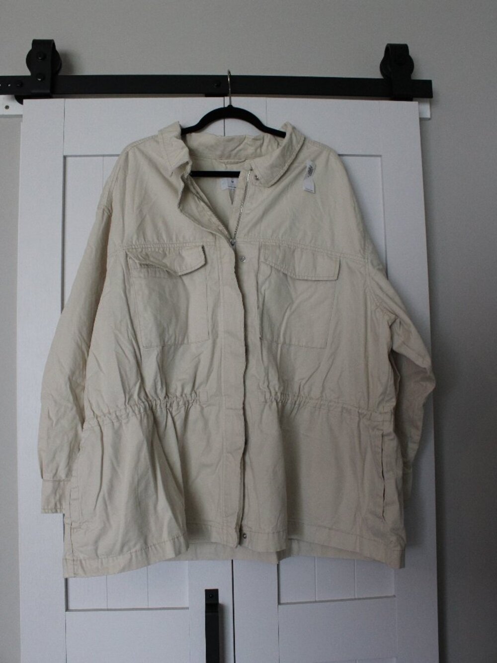 NWT Old Navy Women’s Utility Jacket | 3X | Khaki Cotton | Zip Front